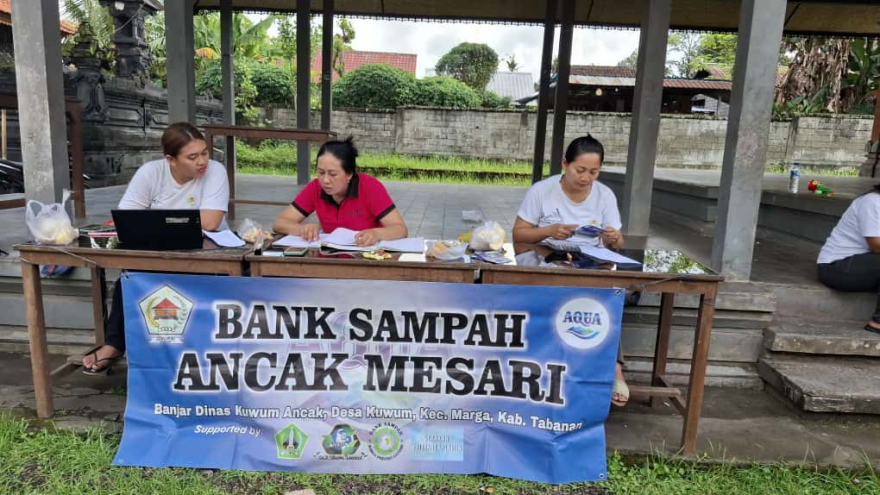 Bank Sampah Ancak Mesari di Balai Banjar Dinas Kuwum Ancak, Desa Kuwum, Kecamatan Marga, Kabupaten Tabanan