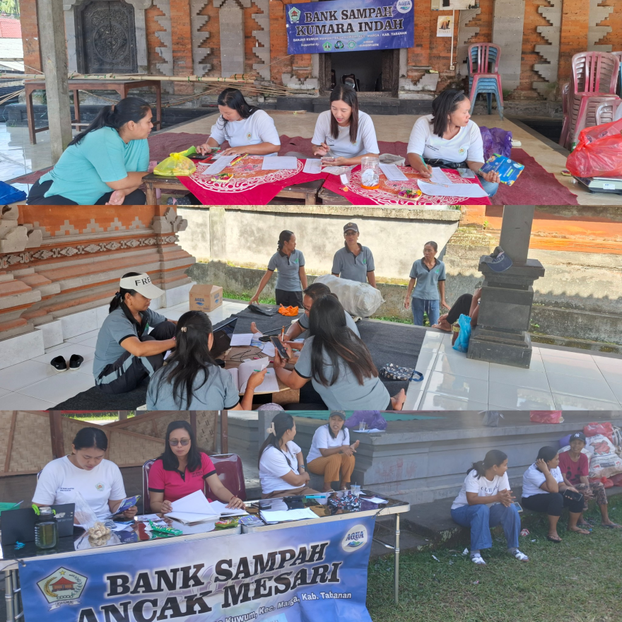 Bank Sampah Kumara Indah, Bank Sampah Bija Asri dan Bank Sampah Ancak Mesari di Desa Kuwum, Kecamatan Marga, Kabupaten Tabanan