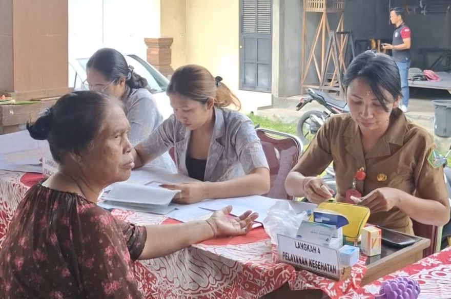 Posyandu Siklus Hidup 6 SPM Kenanga I di Balai Banjar Dinas Kuwum Tegallinggah, Desa Kuwum, Kecamatan Marga, Kabupaten Tabanan