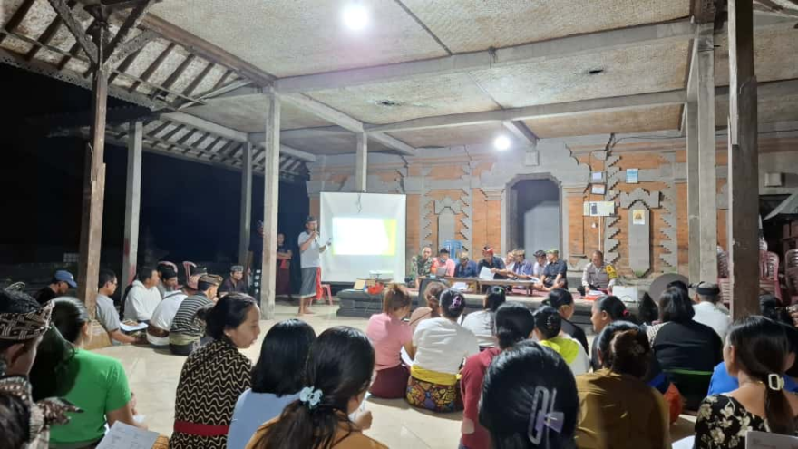 Sosialisasi Pendataan Desa Presisi dan Program Ketahanan Pangan BUMDesa Panca Sadhu Desa Kuwum bertempat di Balai Banjar Dinas Kuwum Mambal, Desa Kuwum, Kecamatan Marga, Kabupaten Tabanan