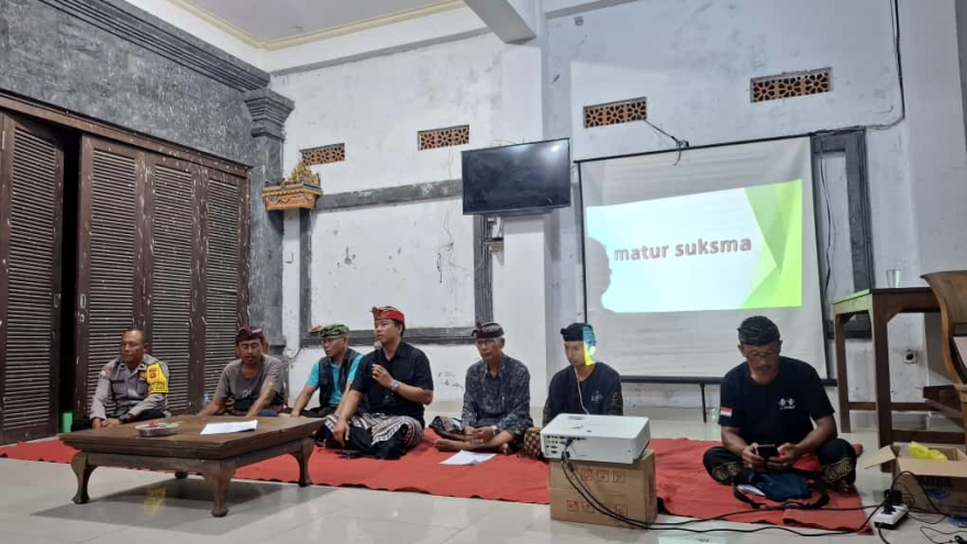 Sosialisasi Pendataan Desa Presisi dan Program Ketahanan Pangan BUMDesa Panca Sadhu Desa Kuwum bertempat di Balai Banjar Dinas Kuwum Anyar, Desa Kuwum, Kecamatan Marga, Kabupaten Tabanan