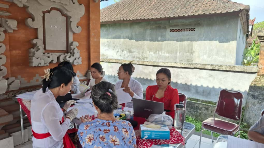 Posyandu Siklus Hidup 6 SPM Kenanga V di Balai Banjar Dinas Kuwum Ancak Bija, Desa Kuwum, Kecamatan Marga, Kabupaten Tabanan