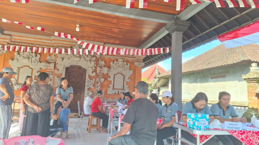 Posyandu Siklus Hidup 6 SPM Kenanga V di Balai Banjar Dinas Kuwum Ancak Bija, Desa Kuwum, Kecamatan Marga Kabupaten Tabanan