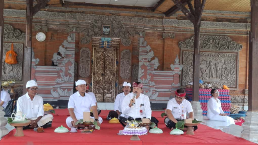 Piodalan Jelih ring Pura Ulun Desa Banjar Adat Kuwum Tegallinggah, Desa Kuwum, Kecamatan Marga, Kabupaten Tabanan