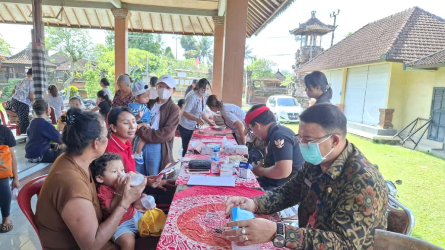 Posyandu Siklus Hidup 6 SPM Kenanga I dan Pemeriksaan Kesehatan Gratis dari UPTD Puskesmas Marga I bertempat di Balai Banjar Dinas Kuwum Tegallinggah, Desa Kuwum, Kecamatan Marga, Kabupaten Tabanan.